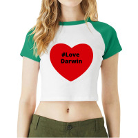 Love Darwin, Hashtag Heart, Love Darwin 2 Raglan Crop Top | Artistshot