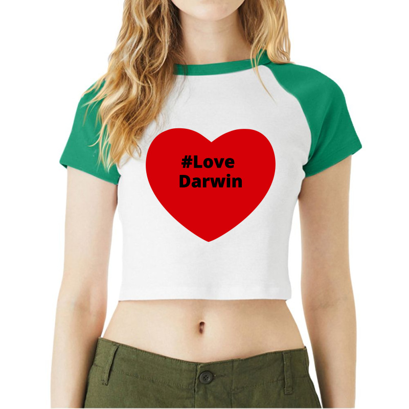 Love Darwin, Hashtag Heart, Love Darwin 2 Raglan Crop Top by chillinxs | Artistshot