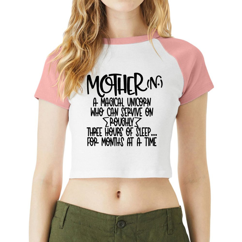 Mother A Magical Unicorn Raglan Crop Top by yussuff | Artistshot