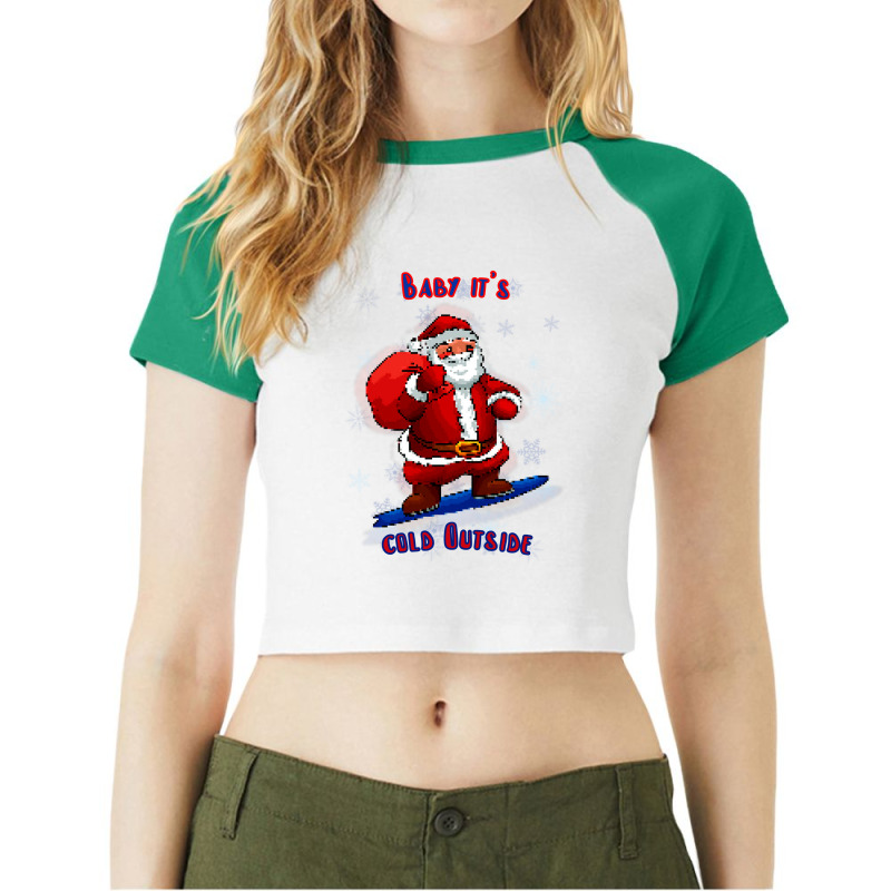 Santa Raglan Crop Top by Arcaniaga | Artistshot