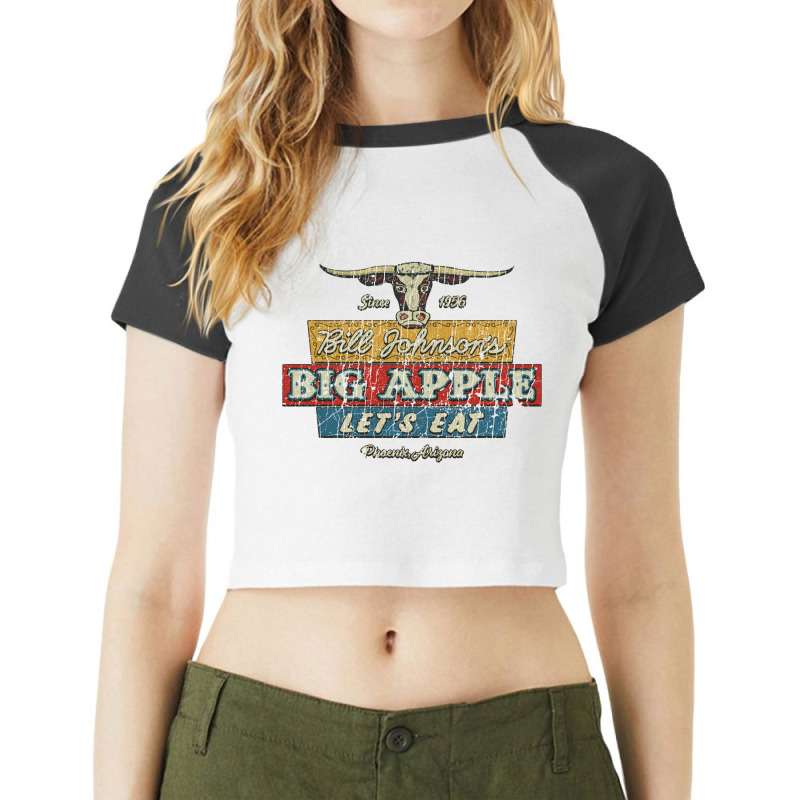 Bill Johnson's Red Apple Restaurant, Cowboy Raglan Crop Top by metengs | Artistshot