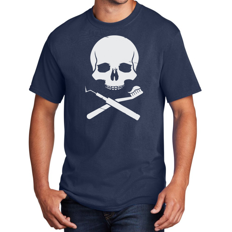 Dentist  Skull And Dental Picks Basic T-shirt by yoyoh | Artistshot