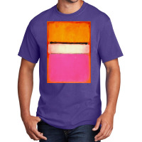 Mark White Center (yellow, Pink And Lavender On Rose) Basic T-shirt | Artistshot