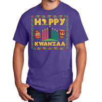 Happy Kwanzaa Kinara Candles Principles African American T Shirt Basic T-shirt | Artistshot