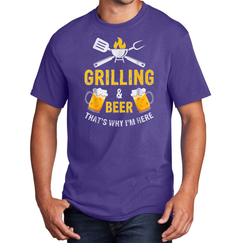 Intage Grilling And Beer Drinking Drinker Oktoberfest Gift Basic T-shirt by dyahayusutra | Artistshot