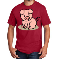 Sitting Pig Basic T-shirt | Artistshot