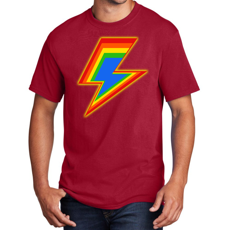 Pride Lightning Bolt Basic T-shirt by myluphoto | Artistshot