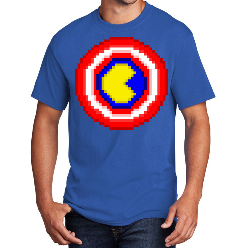 American Pacman Shield Basic T-shirt by antorbesar | Artistshot