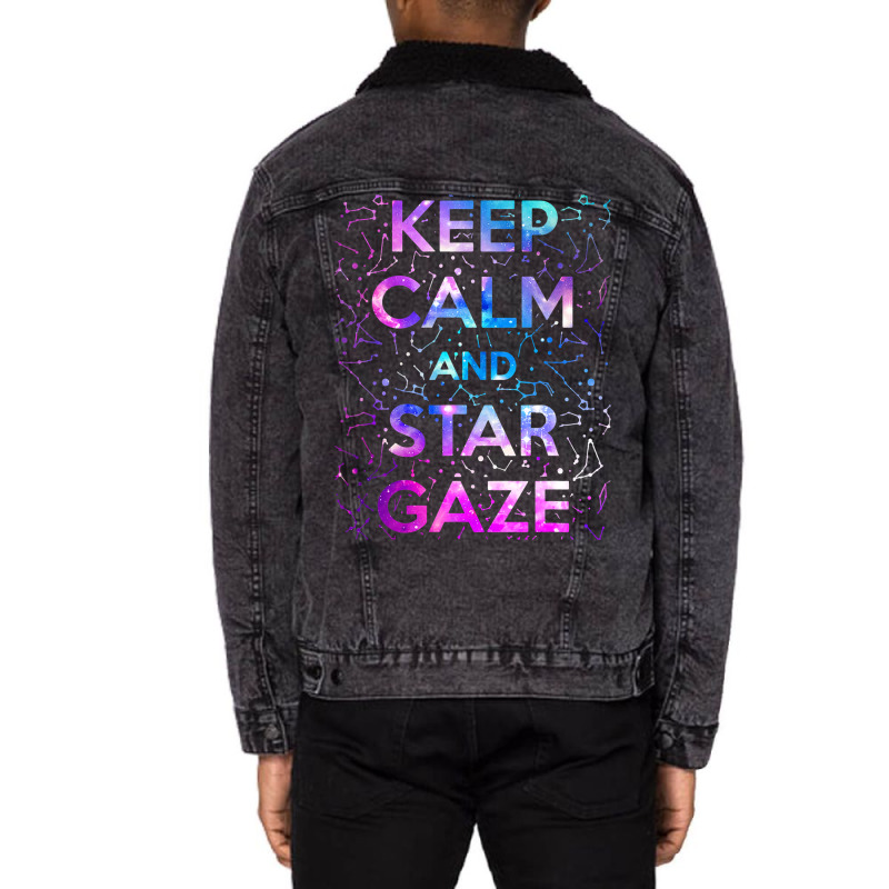 Stargazing Astronomy Lover Constellation Star Gazi Unisex Sherpa-Lined Denim Jacket by DilynnRinker | Artistshot