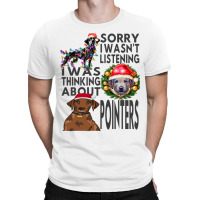 Funny Christmas Pointer Santa Hat Colorful Dark Pu T-shirt | Artistshot