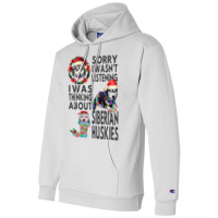 Funny Christmas Siberian Husky Santa Hat Dark Pupp Champion Hoodie | Artistshot