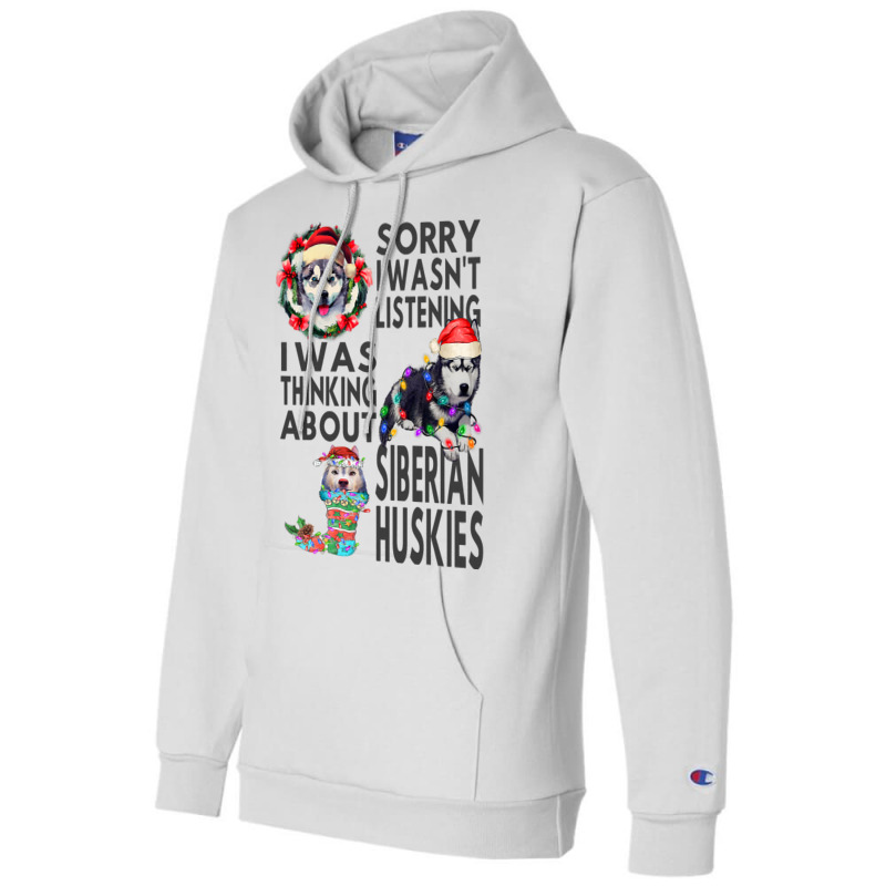 Funny Christmas Siberian Husky Santa Hat Dark Pupp Champion Hoodie | Artistshot