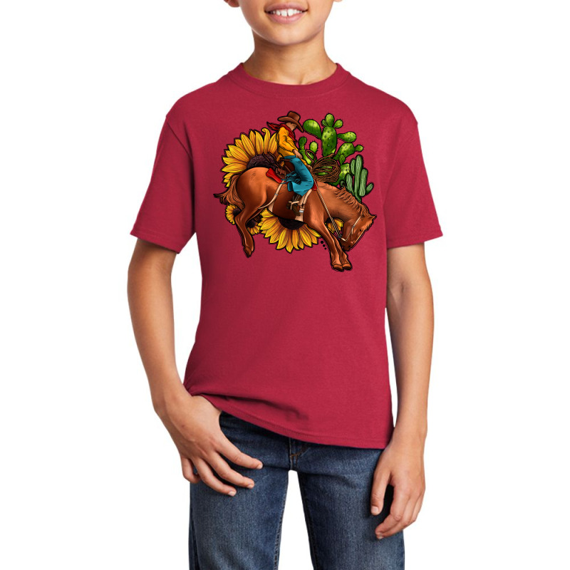 Rodeo Cowboy Sunflower Cactus Basic Youth T-shirt by JahusDesignShop | Artistshot