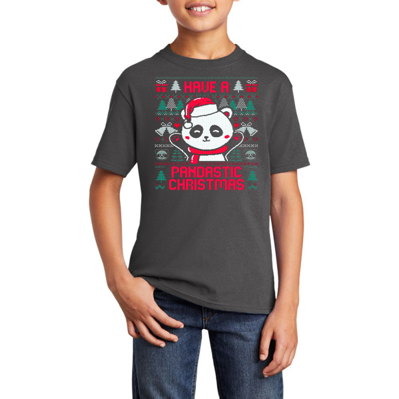 Christmas Pandastic Ugly Basic Youth T-shirt by Vishaka | Artistshot