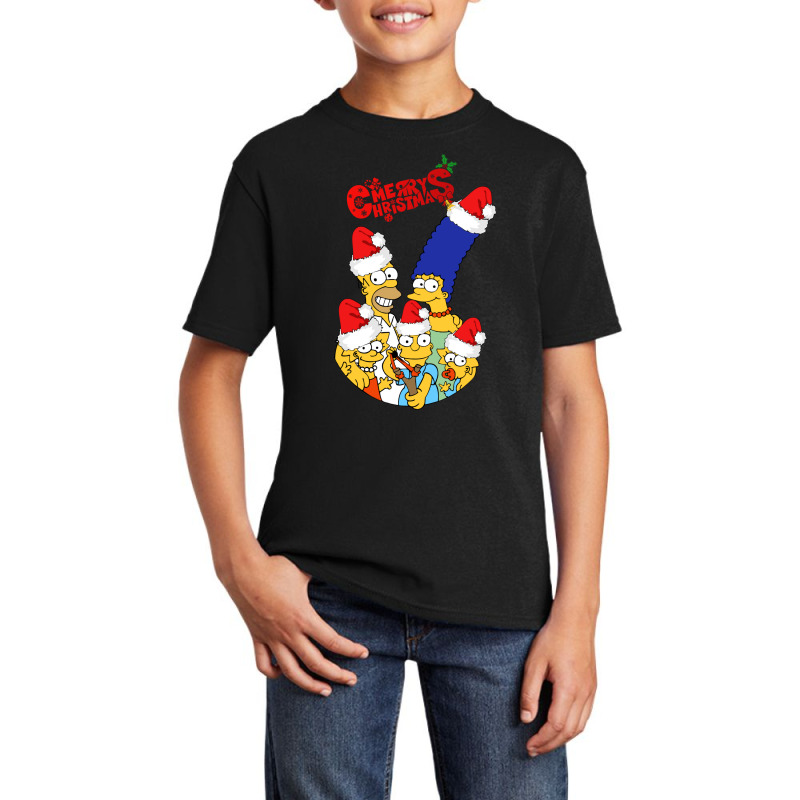 The Simpsons Funny Family - Merry Christmas - Happy Xmas Basic Youth T-shirt by coşkun | Artistshot