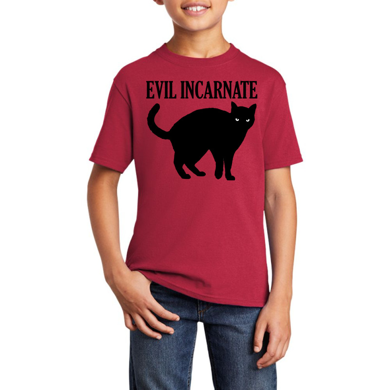 Evil Incarnate Black Cat Basic Youth T-shirt by lainmundur | Artistshot