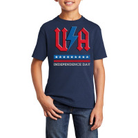 Independence Day Usa Rock N Roll Thunder Lightning Style   Independenc Basic Youth T-shirt | Artistshot