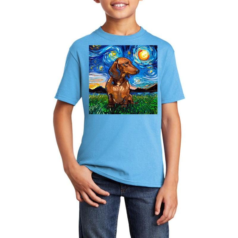 Brown Short Hair Dachshund Night,dachshund Basic Youth T-shirt | Artistshot