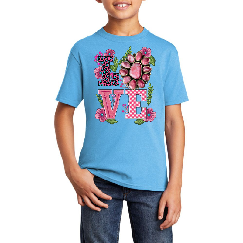 Walentine's Day Love Gemstones Basic Youth T-shirt by BarkalooDesign | Artistshot