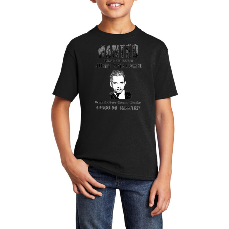 Wanted Poster John Dillinger, Distressed   Wanted Basic Youth T-shirt | Artistshot