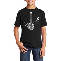 Banjo Instrument T  Shirt A Banjo Instrument With Beautiful Butterflie Basic Youth T-shirt | Artistshot