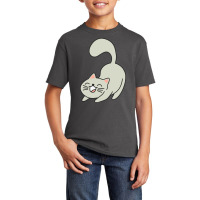 Stretch Gray Cat Basic Youth T-shirt | Artistshot