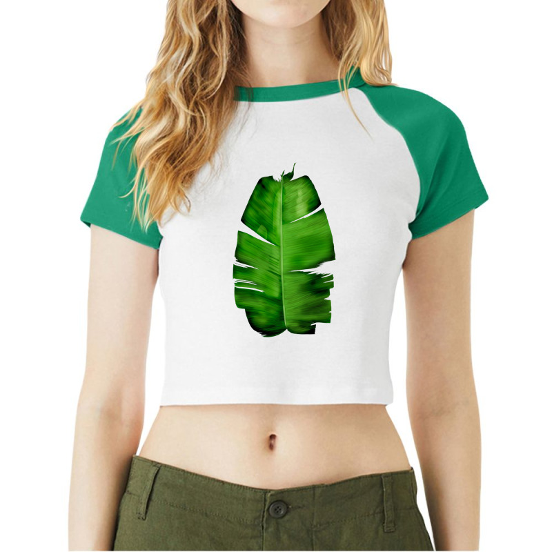 Banana Leaf Painting   Monstera Deliciosa Raglan Crop Top by sepulohsepuluh | Artistshot