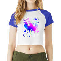 Chicken Cock Just A Girl Who Loves Chickens Chicken Themen Girls 116 H Raglan Crop Top | Artistshot