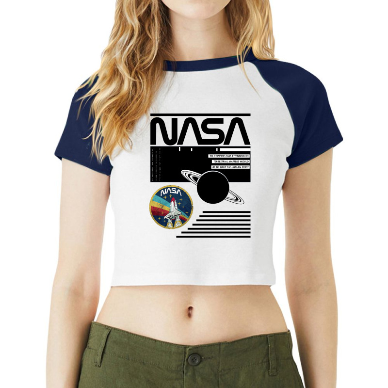 Planet Saturn Raglan Crop Top by HarttKnig | Artistshot