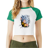 Dragon Ballz Saiyan 3 Raglan Crop Top | Artistshot