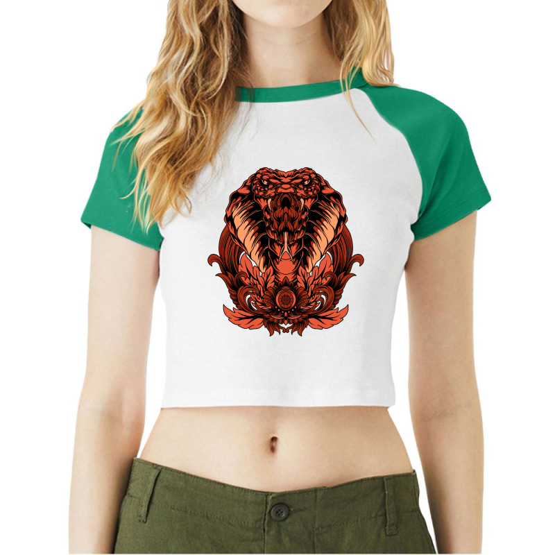 King Cobra Raglan Crop Top | Artistshot