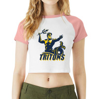 Uc San Diego, Tritons 2 Raglan Crop Top | Artistshot