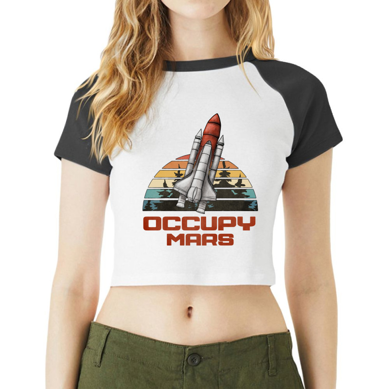 Occupy Mars Raglan Crop Top | Artistshot