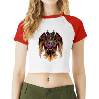 Cyborg Owl Raglan Crop Top | Artistshot