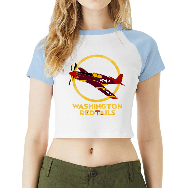 Washington Red Tails Raglan Crop Top | Artistshot