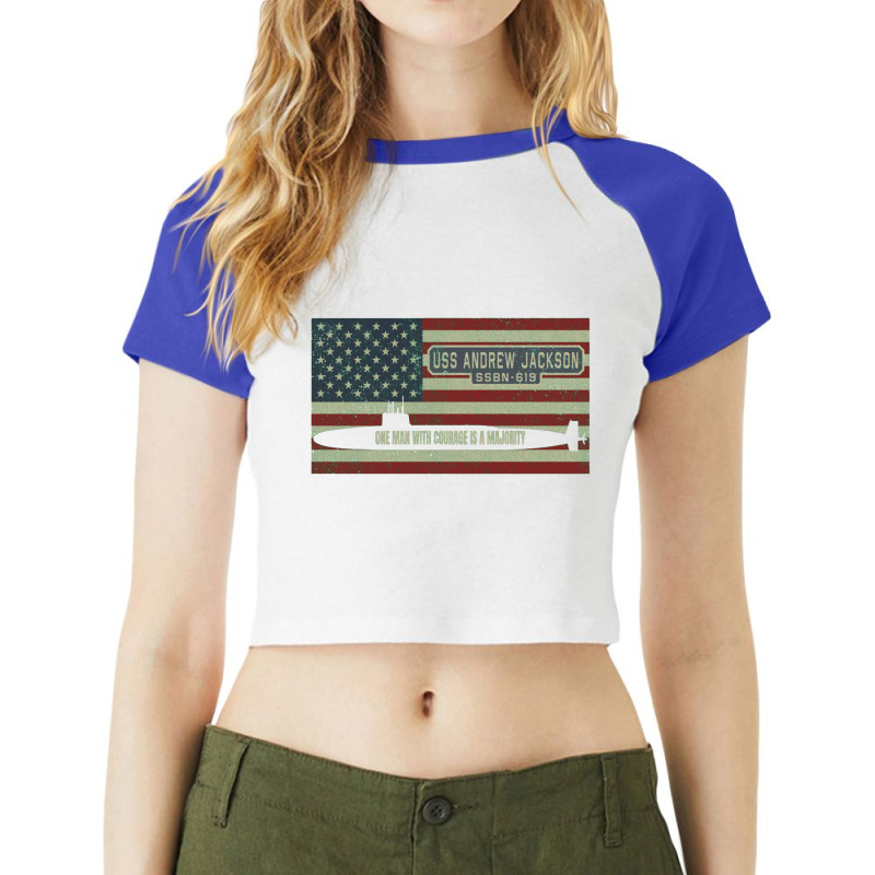 Uss Andrew Jackson Ssbn 619 Nuclear Ballistic Missile Submarine Raglan Crop Top by kudaponijengkulit | Artistshot