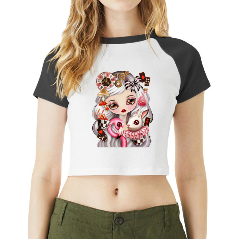 Alice In Wonderlandh Raglan Crop Top by robert01 | Artistshot