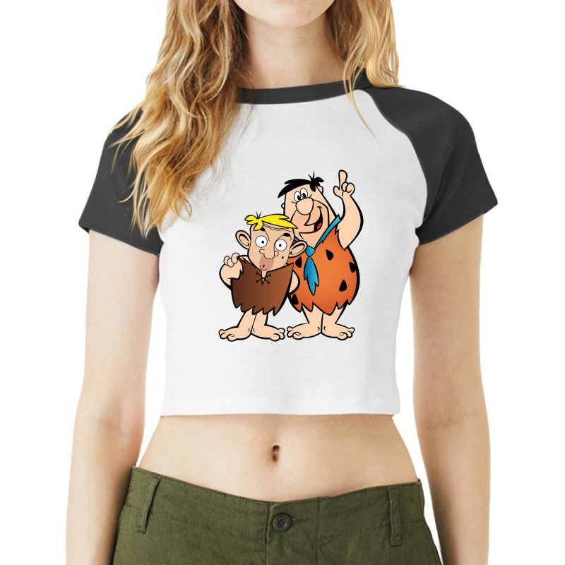 Barney Rubble Raglan Crop Top by safirra | Artistshot