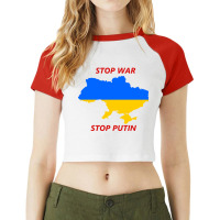 Stop War Stop Putin Raglan Crop Top | Artistshot