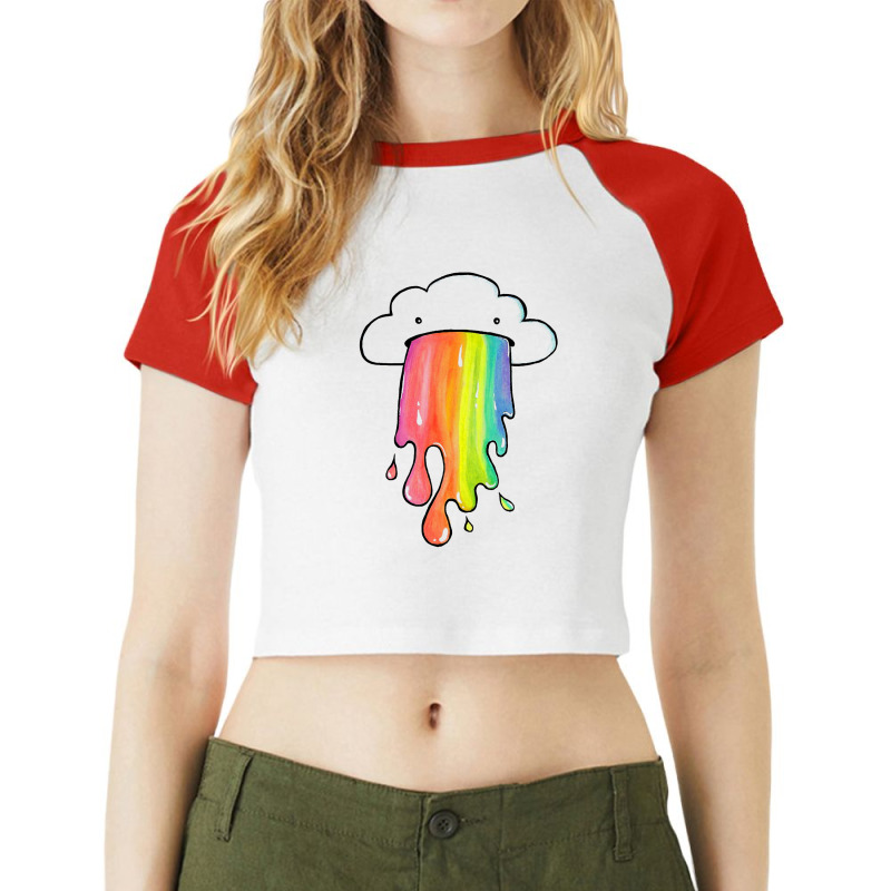 Newcloud Overlay Rainbow Raglan Crop Top by ridomaga | Artistshot