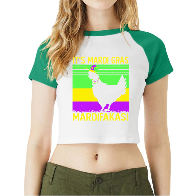 Mardi Gras Deer T  Shirt Happy Mardi Gras Chicken Lover Vintage Costum Raglan Crop Top by halvorsonjayda315 | Artistshot