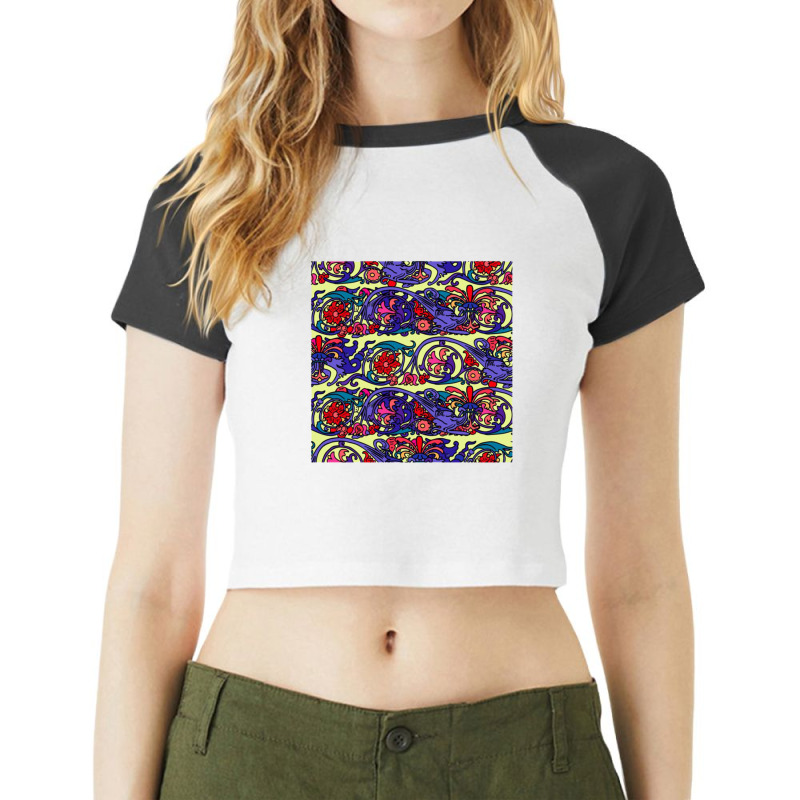 Cute Pattern In A Small Flower Little Leave Flowers Colorful Bright Su Raglan Crop Top by agus03 | Artistshot