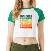 Dyslexia Its Not A Disability Dyslexia Awareness Skeleton T Shirt Raglan Crop Top | Artistshot