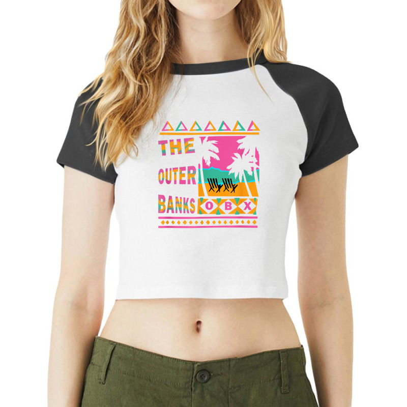 Outer Banks Obx Souvenir With Palm Tree Beach Design Raglan Crop Top by Yuh2105 | Artistshot