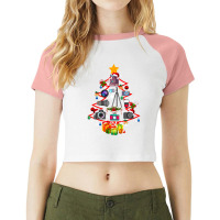 Photographer Camera Christmas Ornament Tree Funny Xmas Raglan Crop Top | Artistshot