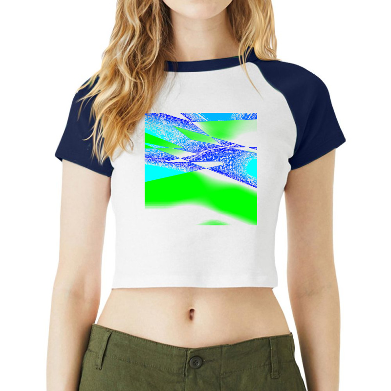 Blue Green Black Abstract Art T  Shirt Blue Green Black Abstract Art T Raglan Crop Top by ortizaiyana293 | Artistshot