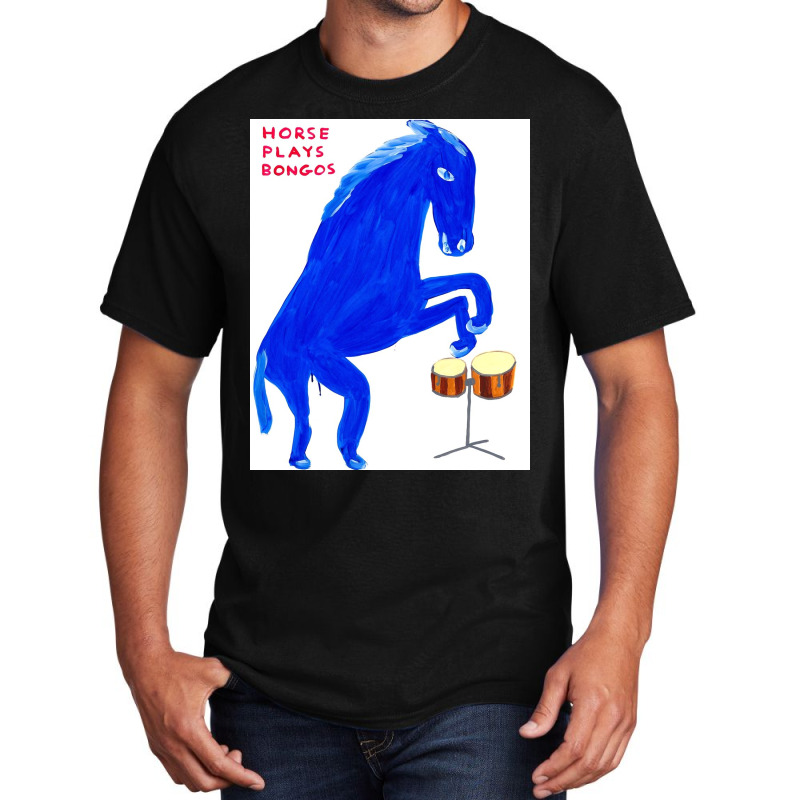 Horse Plays Bongos Basic T-shirt | Artistshot