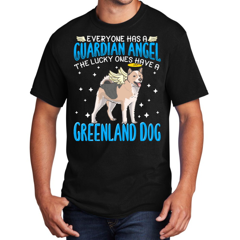 Greenland Dog T  Shirt Greenland Dog With Guardian Angel T  Shirt Basic T-shirt | Artistshot