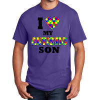 I Love My Autistic Son Autism Basic T-shirt | Artistshot