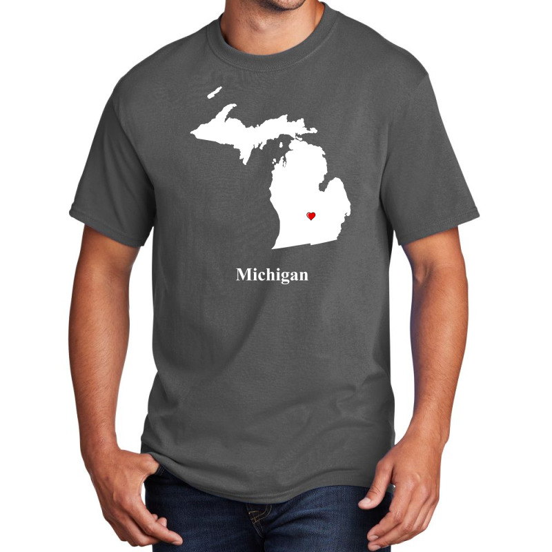 Michigan Love Map Basic T-shirt | Artistshot